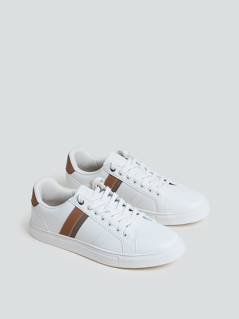 SOLEPLAY Light Beige Colour-Block Sneakers